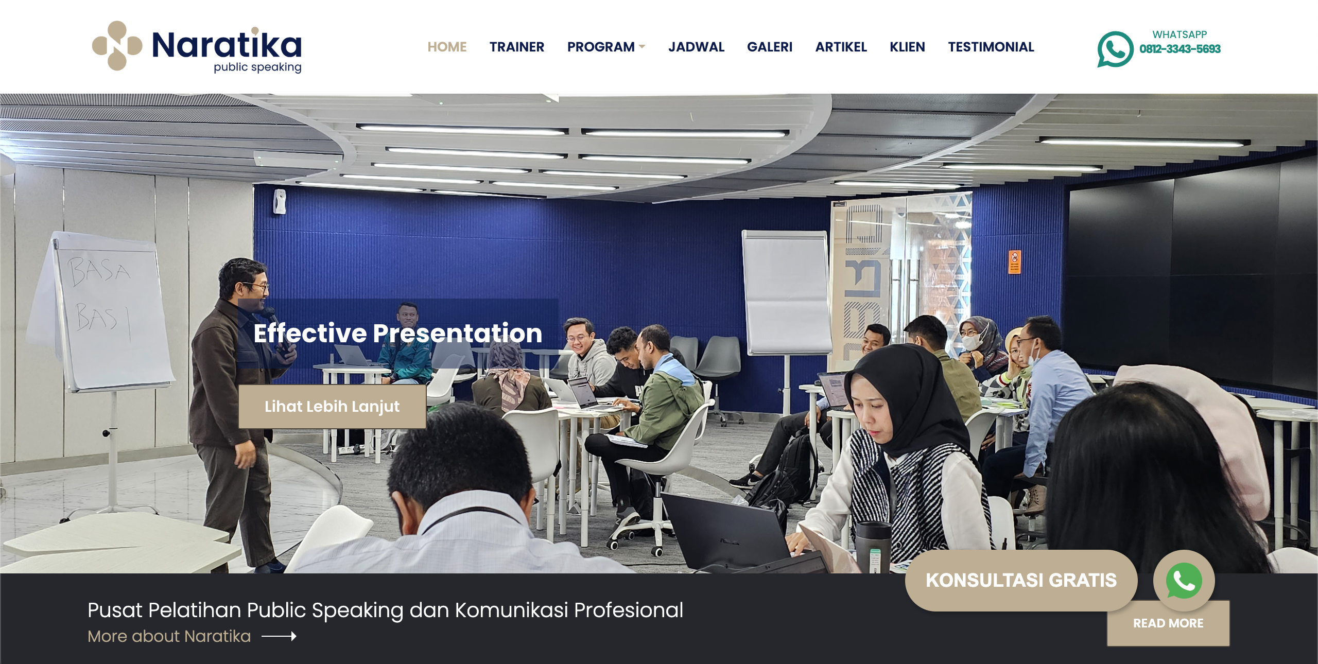 Naratika Public Speaking Indonesia — Website & Digital Marketing Images